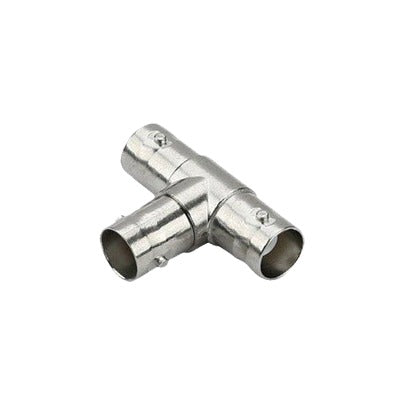 Adaptador en T para 75 Ohm de triple conectores BNC Hembras, Níquel/ Oro/ Teflón. Adaptador en T para 75 Ohm de triple conectores BNC Hembras, Níquel/ Oro/ Teflón.